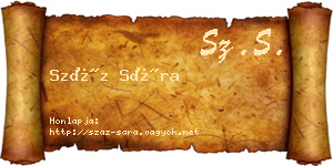 Száz Sára névjegykártya