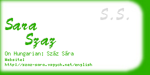 sara szaz business card